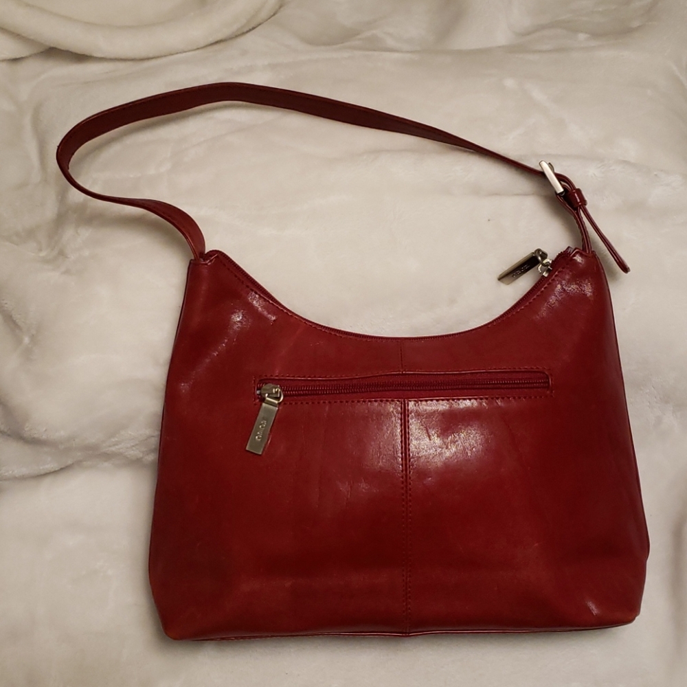 Vintage red leather HOBO shoulder bag